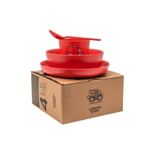 4 PIECES MEAL SET TYPE H FIREMAN RED  BABY 