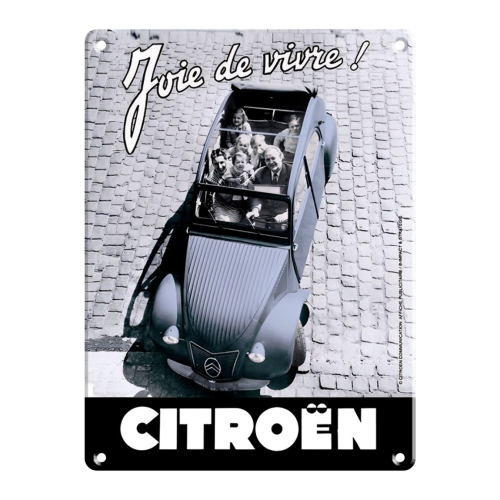 CITROËN 2 CV JOIE DE VIVRE DECORATIVE METAL PLATE